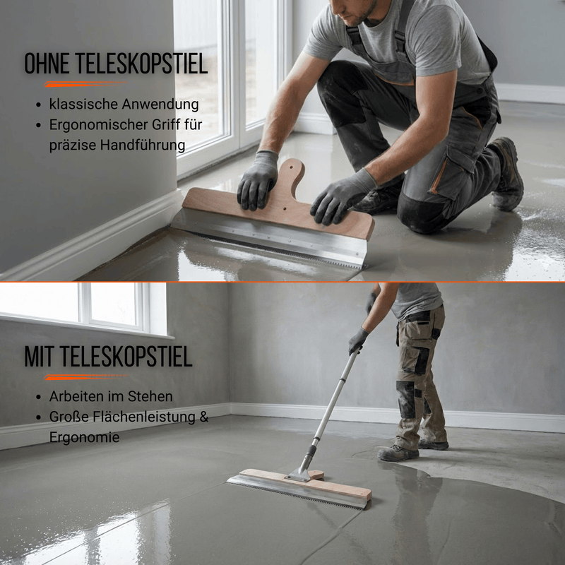 Großflächenrakel 560 mm (Stehrakel) – Zahnrakel/Standrakel mit Steckvorrichtung