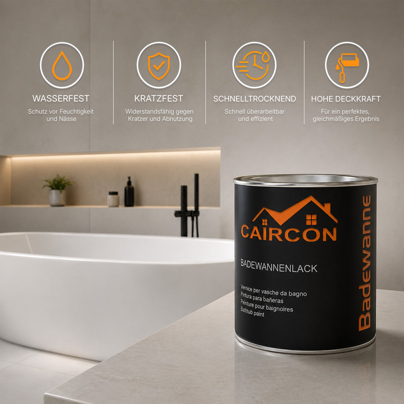 Badewannenlack Seidenglänzend für Badewannen & Sanitärflächen