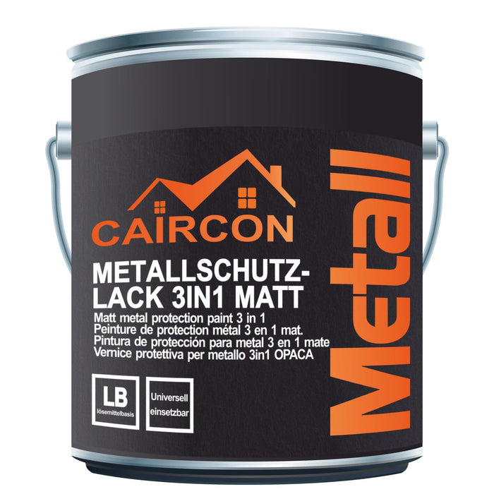 Metallschutzlack 3in1 MATT Metallfarbe Rostschutzfarbe Metalllack