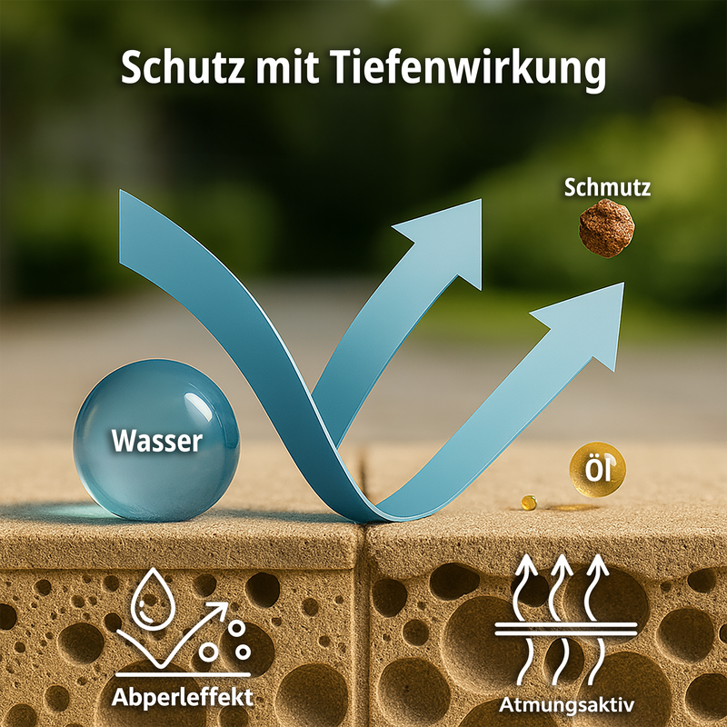 Steinimprägnierung mit Abperleffekt für außen & innen