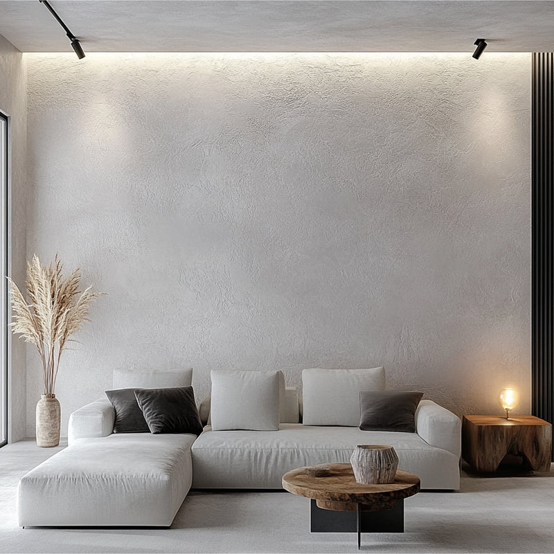 Streichputz Rollputz Feine Struktur – Dekorativer Wandputz für Innen Weiß